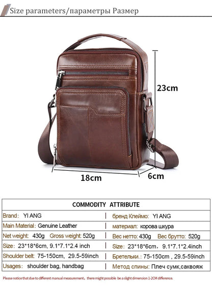 Genuine Handbags Men Designer Shoulder Husband Black Crossbody Messenger Bags Leather Man for ipad