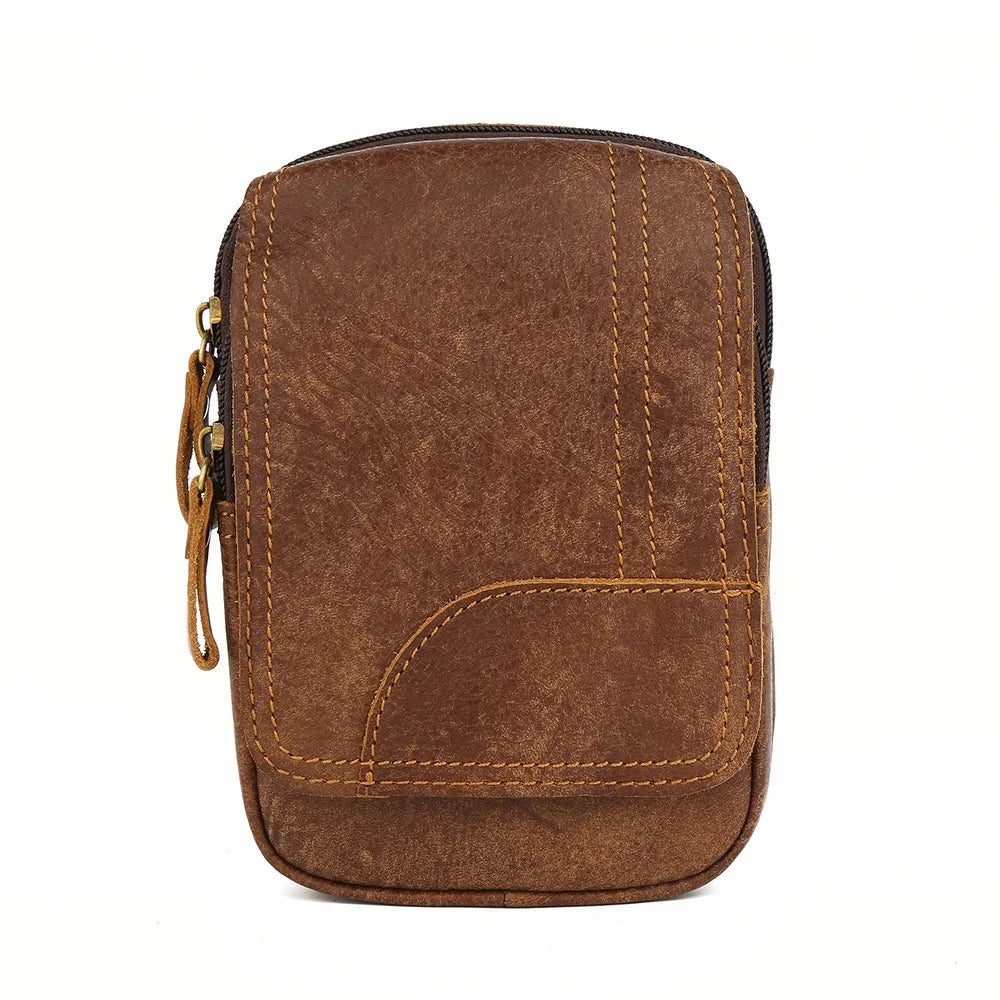 Genuine Leathe Male Phone s Fanny Pack Waist for Men Cowhide Fashion Man Bum Belt Pouch Bag