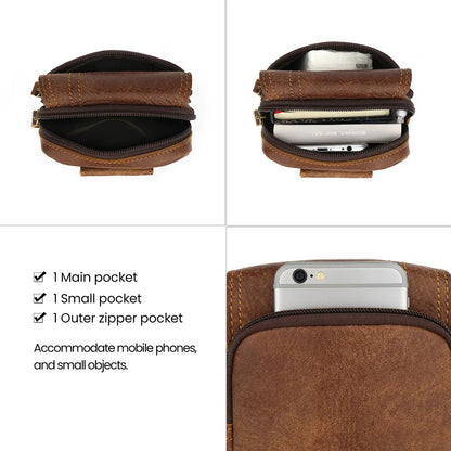 Genuine Leathe Male Phone s Fanny Pack Waist for Men Cowhide Fashion Man Bum Belt Pouch Bag