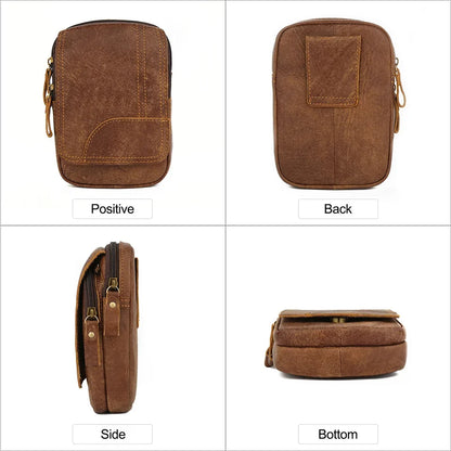Genuine Leathe Male Phone s Fanny Pack Waist for Men Cowhide Fashion Man Bum Belt Pouch Bag