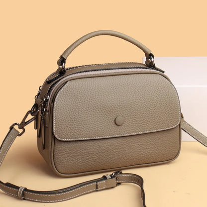 Genuine Leather 3 Layer Large Capacity Tote Bag High Quality Cow Leather Shoulder Crossbody Bags for Women 2022 Female Handbags