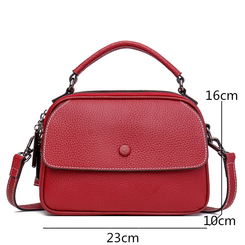 Genuine Leather 3 Layer Large Capacity Tote Bag High Quality Cow Leather Shoulder Crossbody Bags for Women 2022 Female Handbags