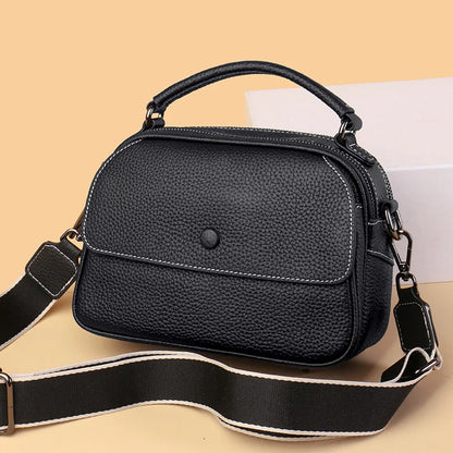 Genuine Leather 3 Layer Large Capacity Tote Bag High Quality Cow Leather Shoulder Crossbody Bags for Women 2022 Female Handbags