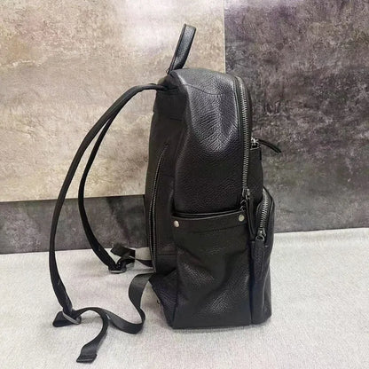 Genuine Leather Backpack For Men Large Capacity Business Computer Bag Black Cowhide Sports Travel Backpacks Practical Mochila