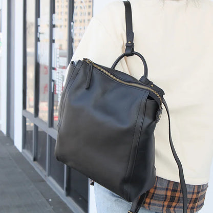 Genuine Leather Backpack For Women Casual Travel Large Capacity Back Packs High Quality Fashion Mochilas Laptop Trip Bag Bolsas