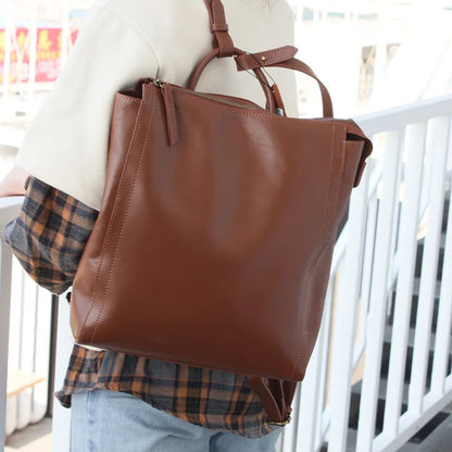 Genuine Leather Backpack For Women Casual Travel Large Capacity Back Packs High Quality Fashion Mochilas Laptop Trip Bag Bolsas