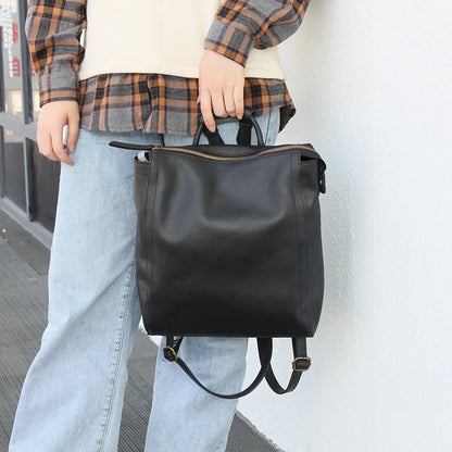 Genuine Leather Backpack For Women Casual Travel Large Capacity Back Packs High Quality Fashion Mochilas Laptop Trip Bag Bolsas