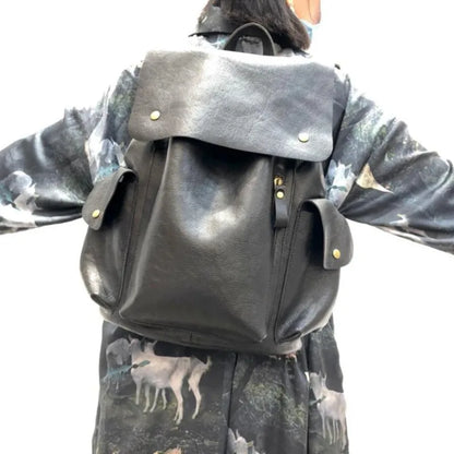 Genuine Leather Backpack Women Casual Natural Cow Skin Travel Back Packs Fashion Large Capacity Mochilas Laptop Trip Bag