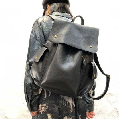 Genuine Leather Backpack Women Casual Natural Cow Skin Travel Back Packs Fashion Large Capacity Mochilas Laptop Trip Bag