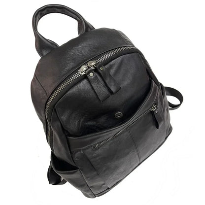 Genuine Leather Backpacks Women Luxury Soft Real Cow Leather Backpack for Travel Black Fashion Designer Back Pack Bag Female