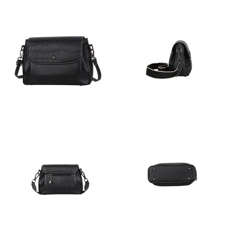 Genuine Leather Bag For Women 2023 High Quality Cowhide Ladies Shoulder Crossbody Bag Vintage Female Handbag Black Lady Tote Sac