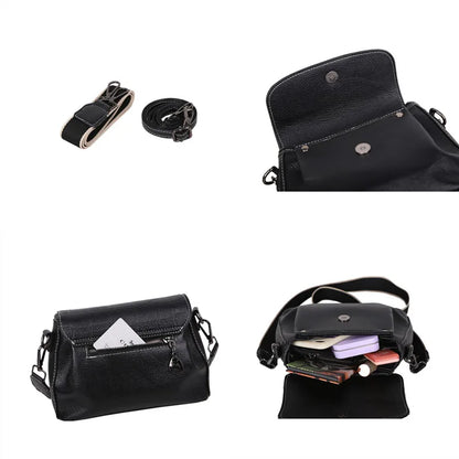 Genuine Leather Bag For Women 2023 High Quality Cowhide Ladies Shoulder Crossbody Bag Vintage Female Handbag Black Lady Tote Sac