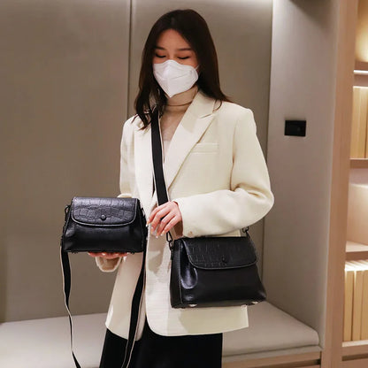 Genuine Leather Bag For Women 2023 High Quality Cowhide Ladies Shoulder Crossbody Bag Vintage Female Handbag Black Lady Tote Sac