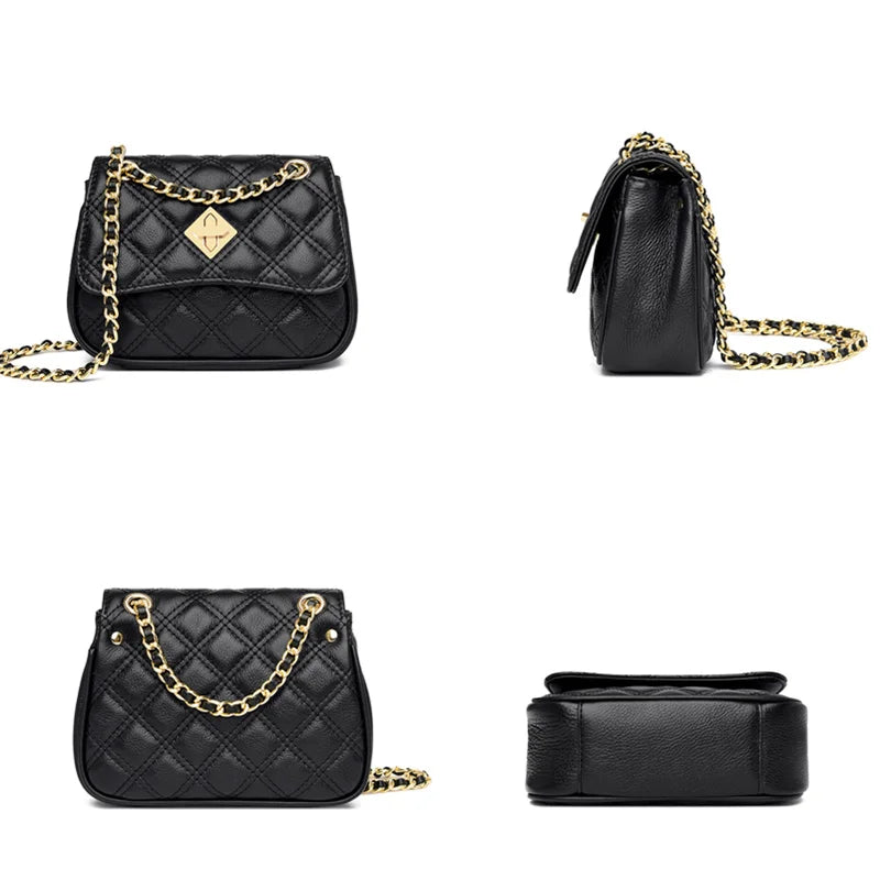 Genuine Leather Bag For Women Luxury Brand Small Ladies Handbag High Quality Natural Cowskin Female Shoulder Crossbody Bags Tote