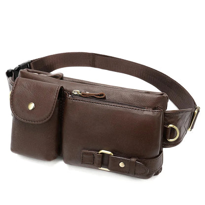 Genuine Leather Bag Men Casual Messenger Fashion Men's Chest Pack Business Bag's For Male Crossbody Bags