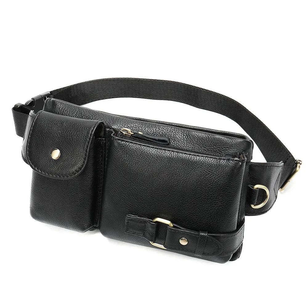 Genuine Leather Bag Men Casual Messenger Fashion Men's Chest Pack Business Bag's For Male Crossbody Bags