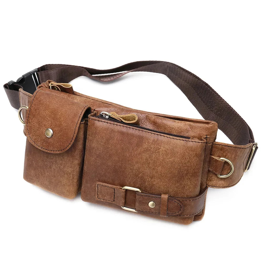 Genuine Leather Bag Men Casual Messenger Fashion Men's Chest Pack Business Bag's For Male Crossbody Bags