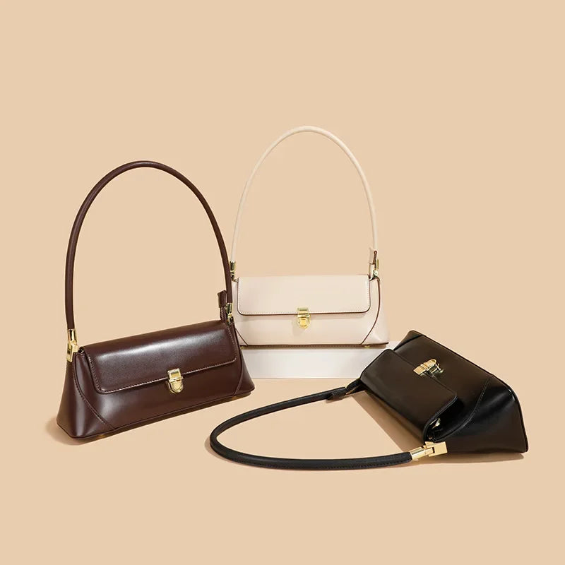 Genuine Leather Bag Spring Shoulder Bag Women's Baguette Bag Armpit Crossbody Bags for Women  Luxury Bags