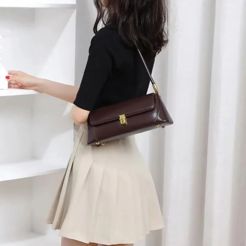 Genuine Leather Bag Spring Shoulder Bag Women's Baguette Bag Armpit Crossbody Bags for Women  Luxury Bags