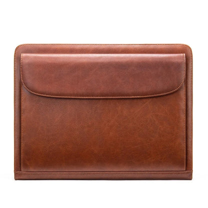 Genuine Leather Business Large Capacity Handbag Envelope File Cowhide Zipper Men's Bag