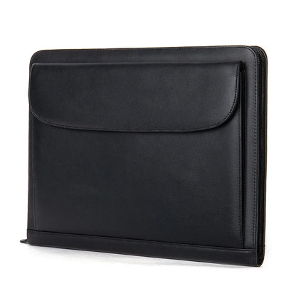 Genuine Leather Business Large Capacity Handbag Envelope File Cowhide Zipper Men's Bag