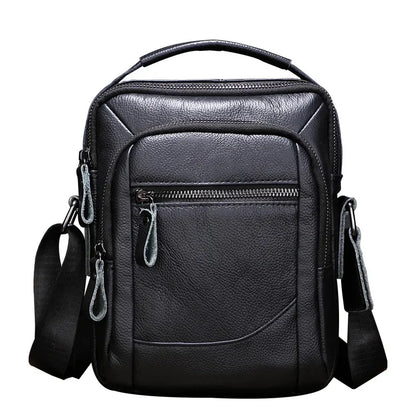 Genuine Leather Business Men's Crossbody Fashion Cowhide Male Shoulder Vintage Messenger Small Hand Tote Bag