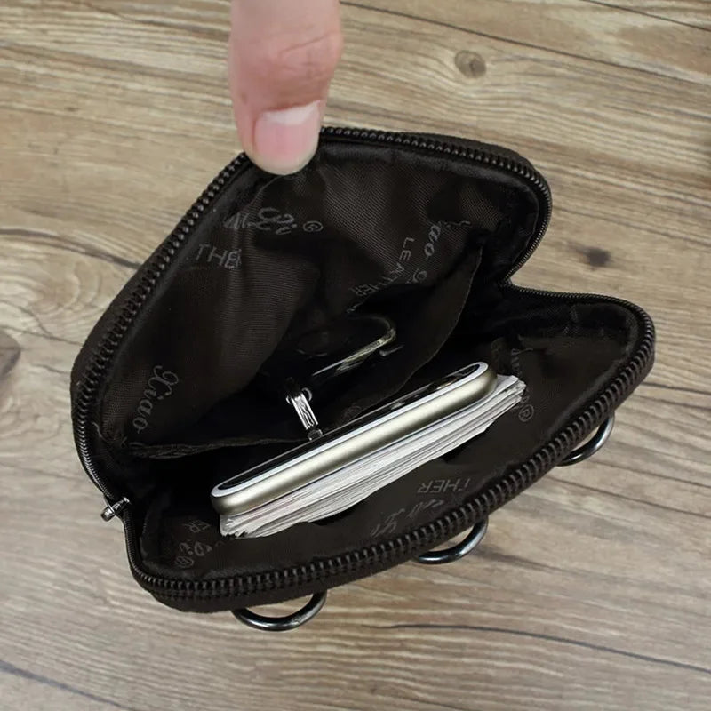 Genuine Leather Business Men's Crossbody s Multi-Function Phone Belt Mini Male Shoulder Bag Fashion Strap Handbag