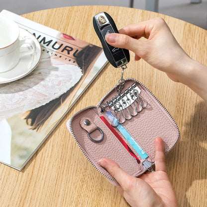 Genuine Leather Card Case Multifunctional Universal Car Key Bag