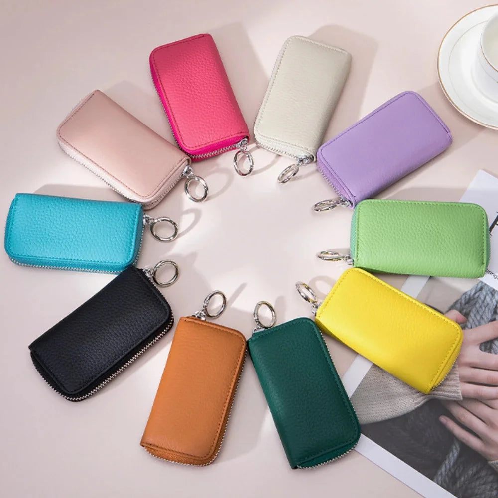 Genuine Leather Card Case Multifunctional Universal Car Key Bag
