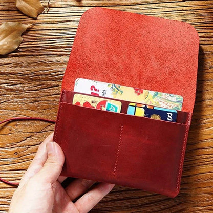 Genuine Leather Card Crazy Horse Cowhide Coin Purse Vintage Passport Bag Wallet