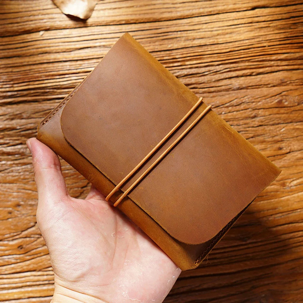 Genuine Leather Card Crazy Horse Cowhide Coin Purse Vintage Passport Bag Wallet