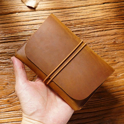Genuine Leather Card Crazy Horse Cowhide Coin Purse Vintage Passport Bag Wallet