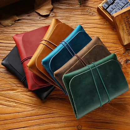 Genuine Leather Card Crazy Horse Cowhide Coin Purse Vintage Passport Bag Wallet