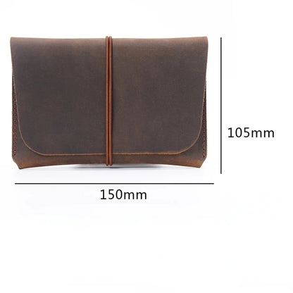 Genuine Leather Card Crazy Horse Cowhide Coin Purse Vintage Passport Bag Wallet