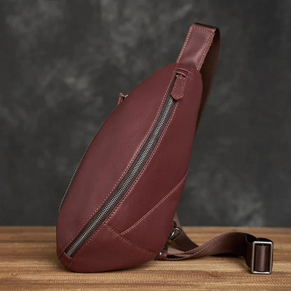 Genuine Leather Chest Messenger Shoulder Casual First Layer Cowhide Waist Trendy Men's Cross Bag Men