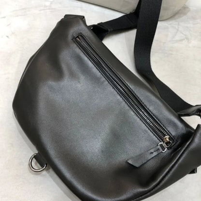 Genuine Leather Chest Shoulder Bag for Woman Cool Crossbody Packs High Quality Cowhide Female General Belt Saddle Shoulder Bags