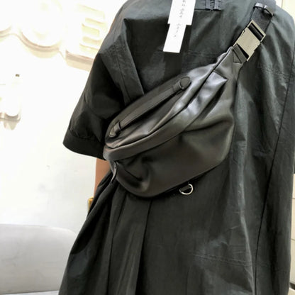 Genuine Leather Chest Shoulder Bag for Woman Cool Crossbody Packs High Quality Cowhide Female General Belt Saddle Shoulder Bags