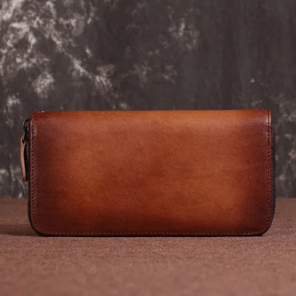 Genuine Leather Clutch Women Purse Deer Pattern High Quality Designer Brand Cards Holder Female Money Bag Zipper Long Wallets