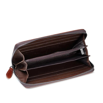 Genuine Leather Clutch Women Purse Deer Pattern High Quality Designer Brand Cards Holder Female Money Bag Zipper Long Wallets