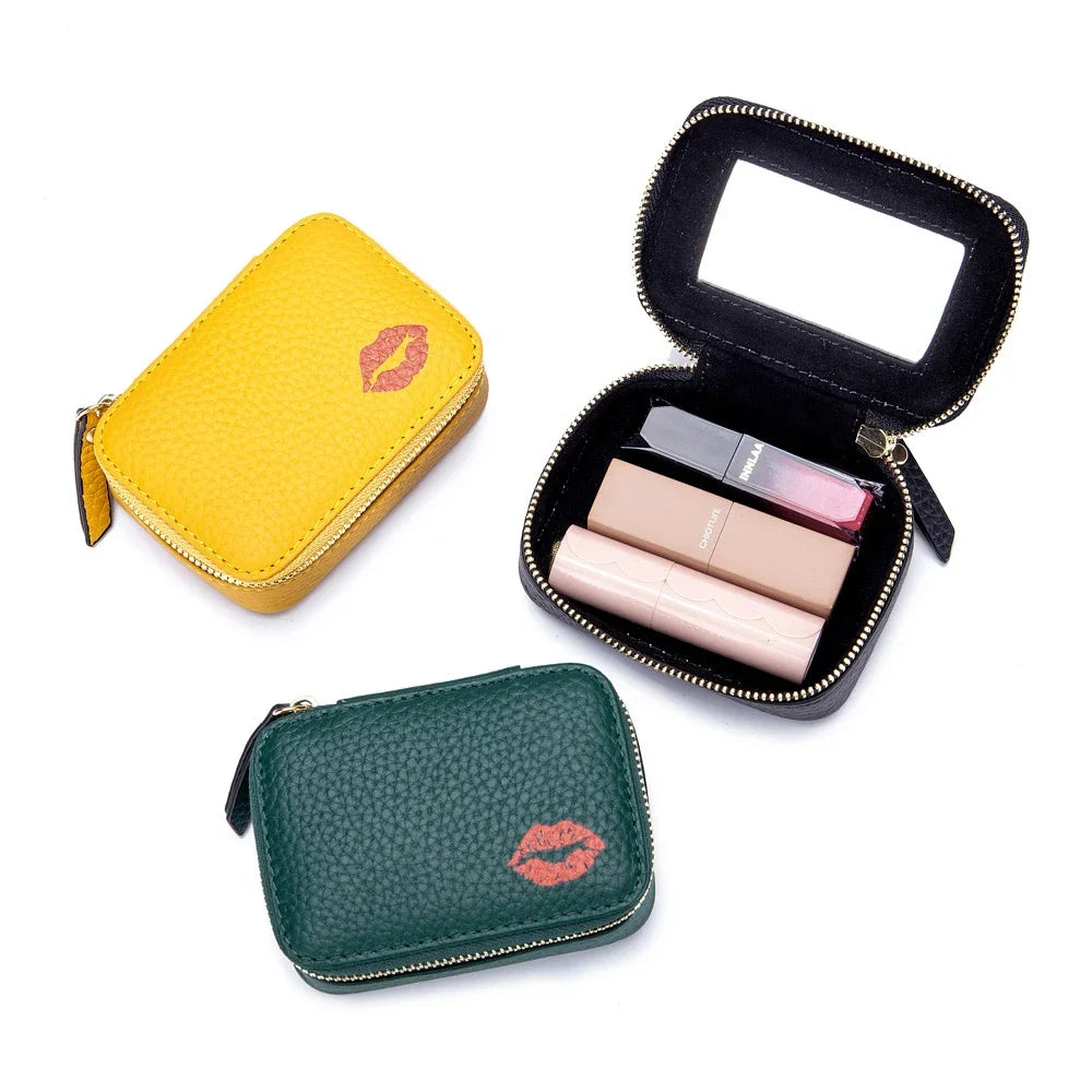 Genuine Leather Coin Purse Small Mini Cosmetic Lady Carries Lipstick Pack Multifunctional Storage Bag