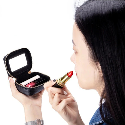 Genuine Leather Coin Purse Small Mini Cosmetic Lady Carries Lipstick Pack Multifunctional Storage Bag