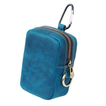 Genuine Leather Coin Storage Card Wearing A Belt Purse Crazy Horse Cowhide Mini Bag