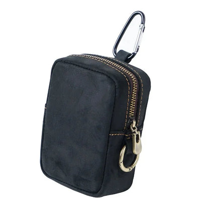 Genuine Leather Coin Storage Card Wearing A Belt Purse Crazy Horse Cowhide Mini Bag
