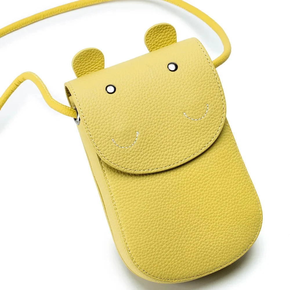 Genuine Leather Colorful Crossbody Bag for Woman Fashion Cute Mini Cell Phone Shoulder Messenger Bags Handbag Kawaii Purses