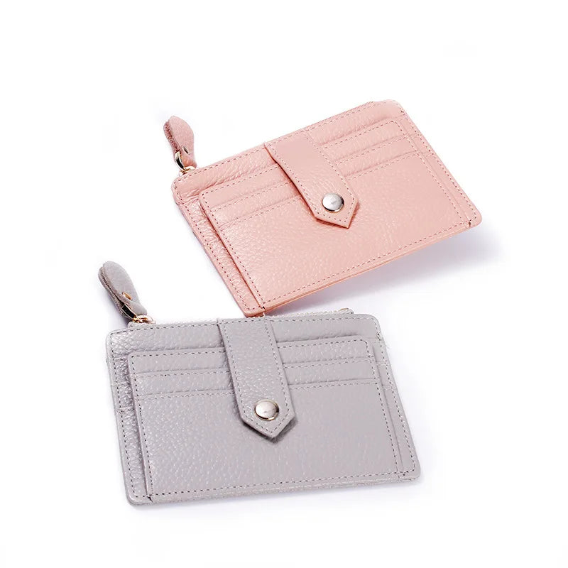 Genuine Leather Credit Card Holder for Men Women Thin Mini Bank Cards Cover Real Cowhide Bussiness Cards Wallets porte carte