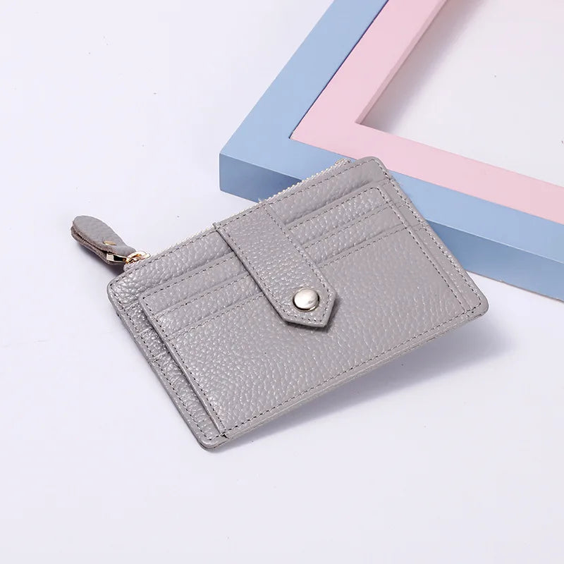 Genuine Leather Credit Card Holder for Men Women Thin Mini Bank Cards Cover Real Cowhide Bussiness Cards Wallets porte carte