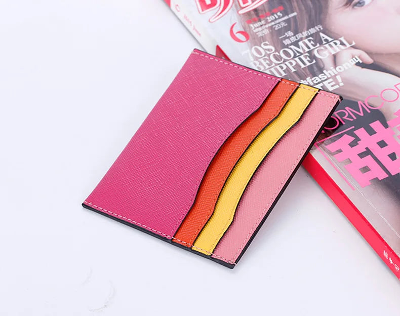 Genuine Leather Credit Card Holder for Men Women Thin Mini Bank Cards Cover Real Cowhide Bussiness Cards Wallets porte carte