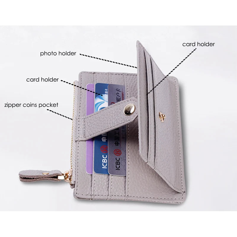 Genuine Leather Credit Card Holder for Men Women Thin Mini Bank Cards Cover Real Cowhide Bussiness Cards Wallets porte carte