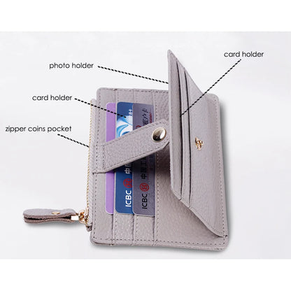 Genuine Leather Credit Card Holder for Men Women Thin Mini Bank Cards Cover Real Cowhide Bussiness Cards Wallets porte carte