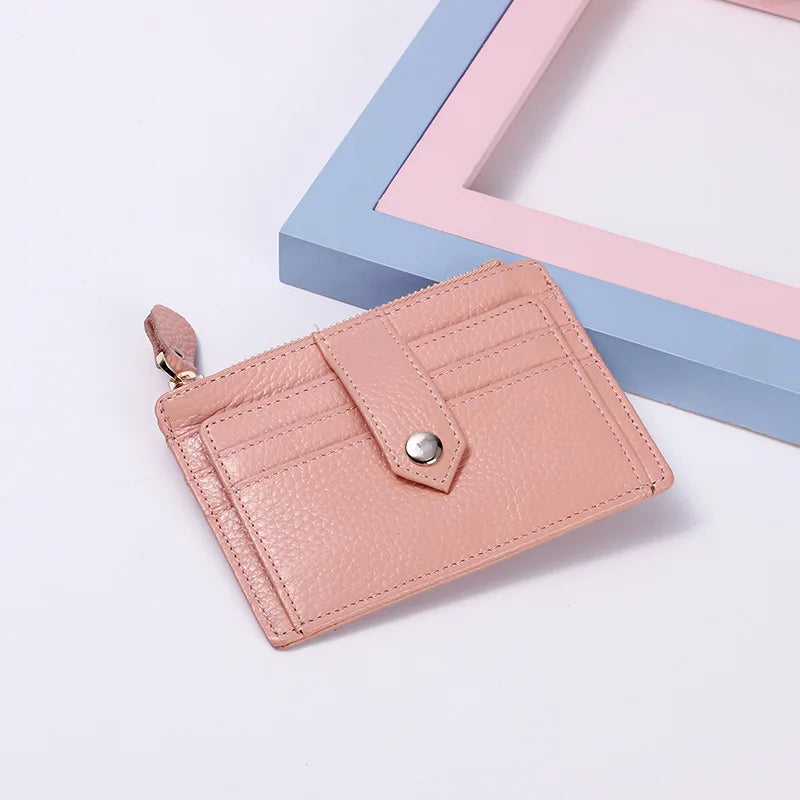 Genuine Leather Credit Card Holder for Men Women Thin Mini Bank Cards Cover Real Cowhide Bussiness Cards Wallets porte carte